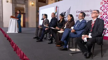 Claudia Sheinbaum durante sus declaraciones sobre la seguridad para productores de aguacate y las exportaciones de Michoacán.