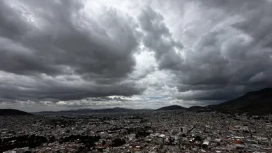 Lluvias fuertes y nubes de tormenta en Hidalgo.