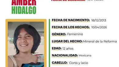 Ficha de búsuqeda de Maytanne Gutiérrez, desapareció en Mineral de la Reforma