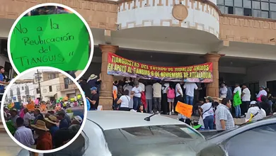 Comerciantes bloquean calles en Atitalaquia por reubicación del tianguis