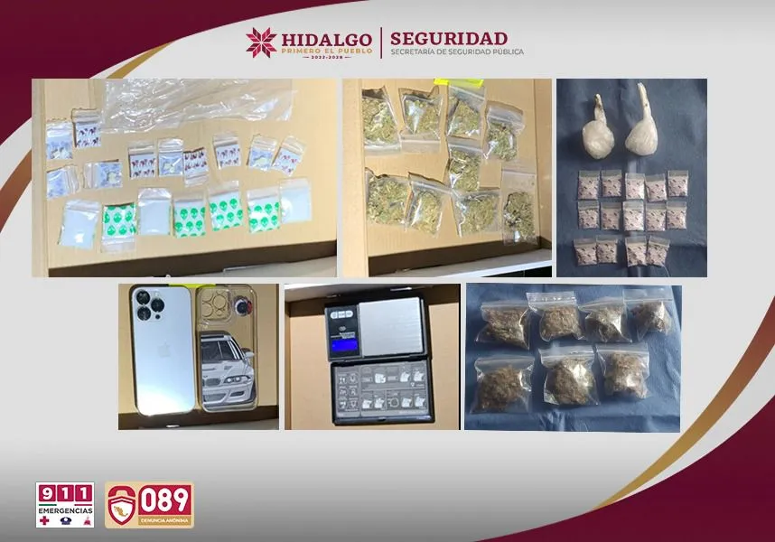 Detienen a tres personas y decomisan drogas en operativos de Apan