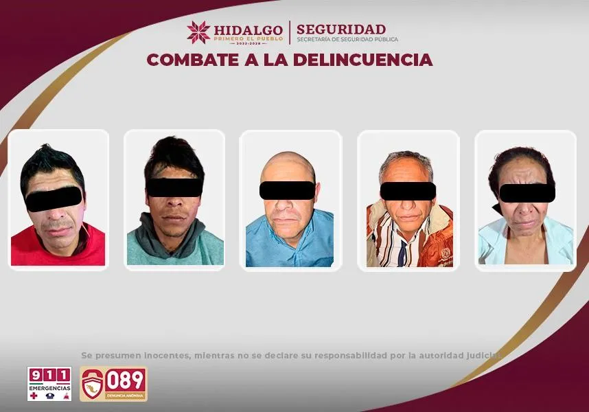 Detienen a cinco presuntos narcomenudistas en Tulancingo