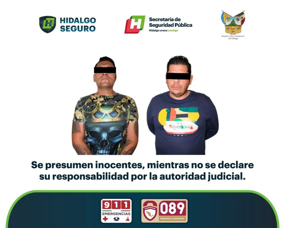 Caen par de sujetos con presuntos narcóticos en Pachuca