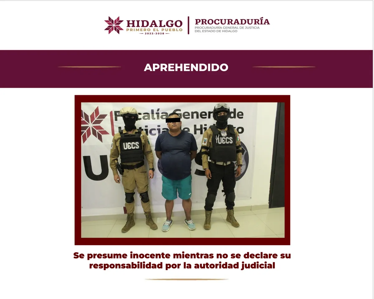 Detienen en Hidalgo a presunto extorsionador buscado en Quintana Roo