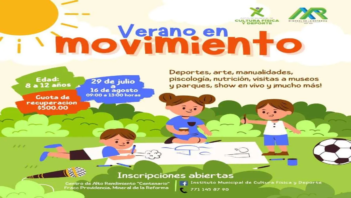 Curso de “Verano en Movimiento” del Instituto de Cultura Física y Deporte en Mineral de la Reforma