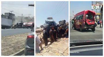 Tulancingo: camión sin frenos choca contra combi en la bajada de San José; rescatan a chófer