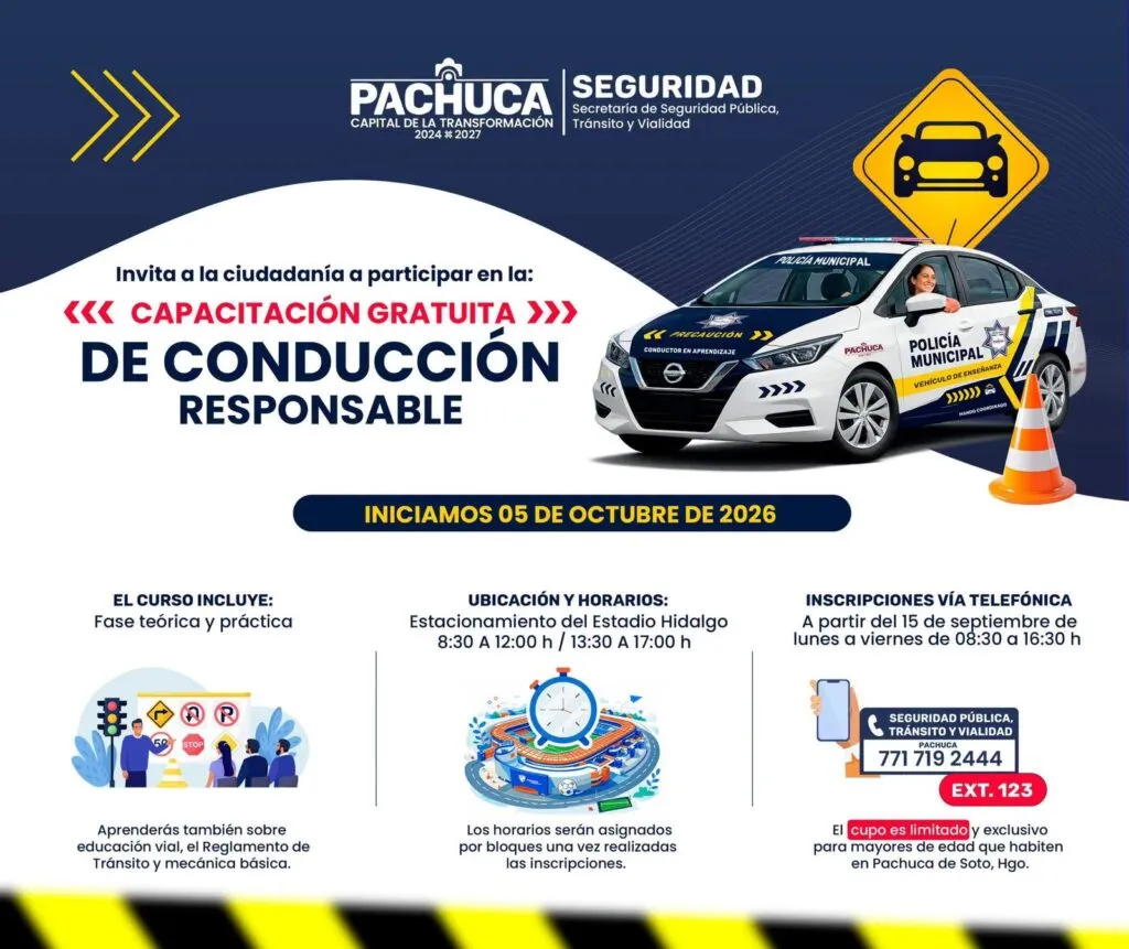 Pachuca abre curso gratis para aprender a conducir mejor