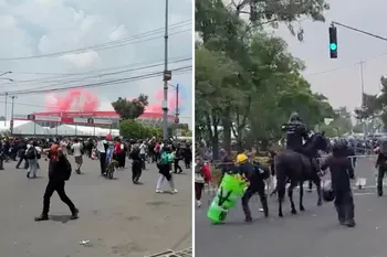Lo que comenzó como una protesta terminó en momentos de tensión cerca del Estadio Azteca durante la inauguración del Mundial 2026.