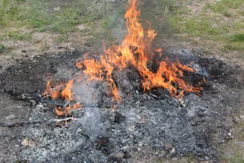 Personal de la FGR durante la incineración de droga en Hidalgo.