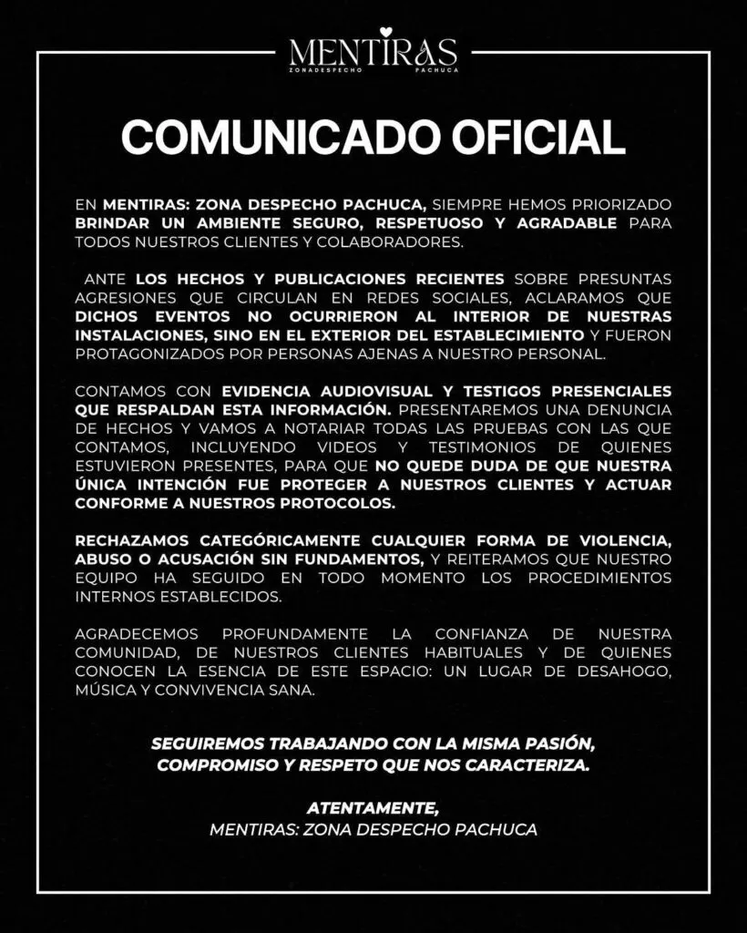 Bar niega responsabilidad; asegura tener pruebas