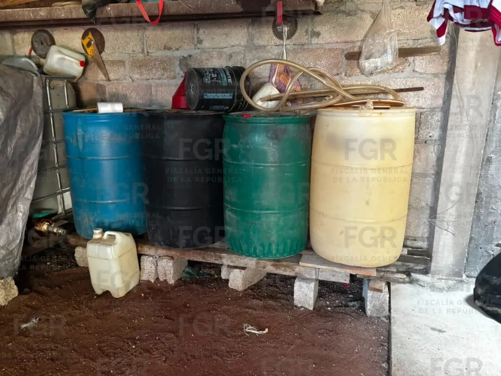 Cateo en Alfajayucan deja 4 mil 200 litros de hidrocarburo asegurados