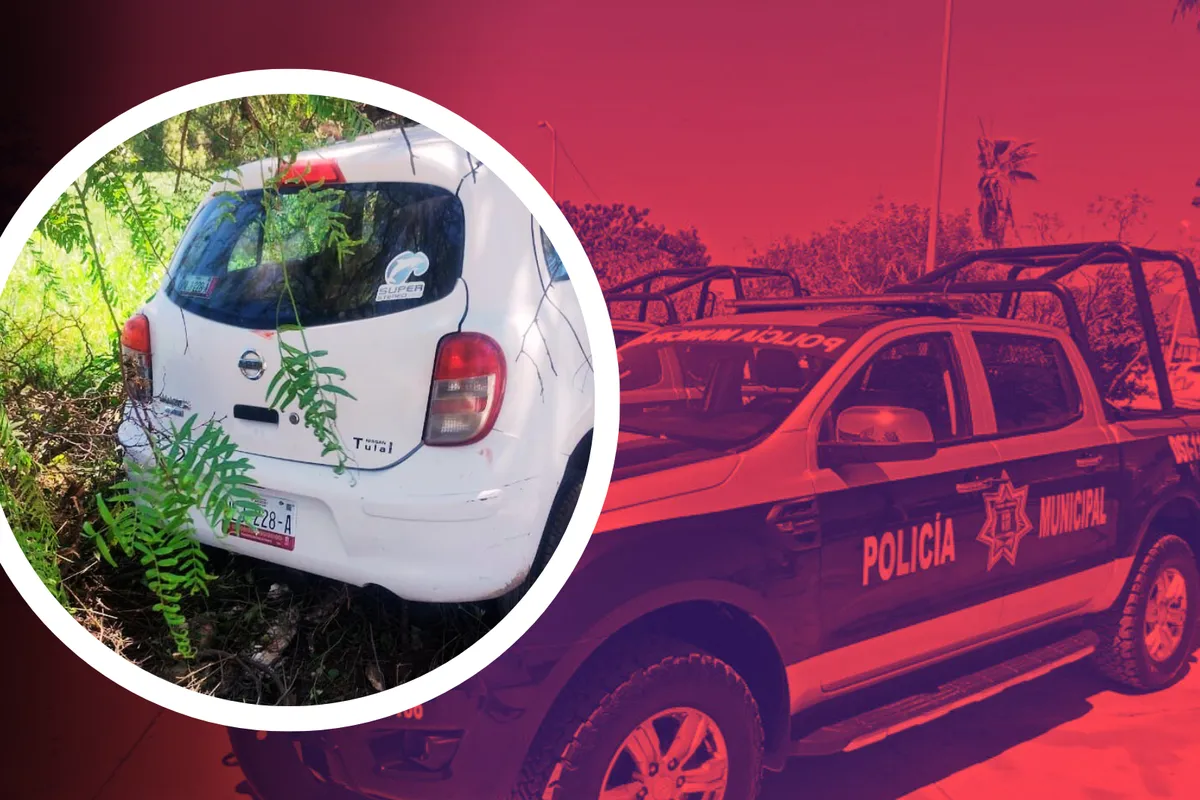 Hallan dos cuerpos dentro de auto chocado en Tula; presentan disparos