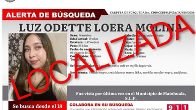 Luz Odette Loera joven localizada en Hidalgo