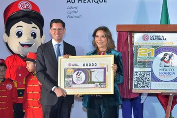 Bicentenario de Relaciones Diplomáticas México – Francia es celebrado con billete de Sorteo Mayor de Lotería Nacional