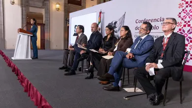 Claudia Sheinbaum durante sus declaraciones sobre la seguridad para productores de aguacate y las exportaciones de Michoacán.