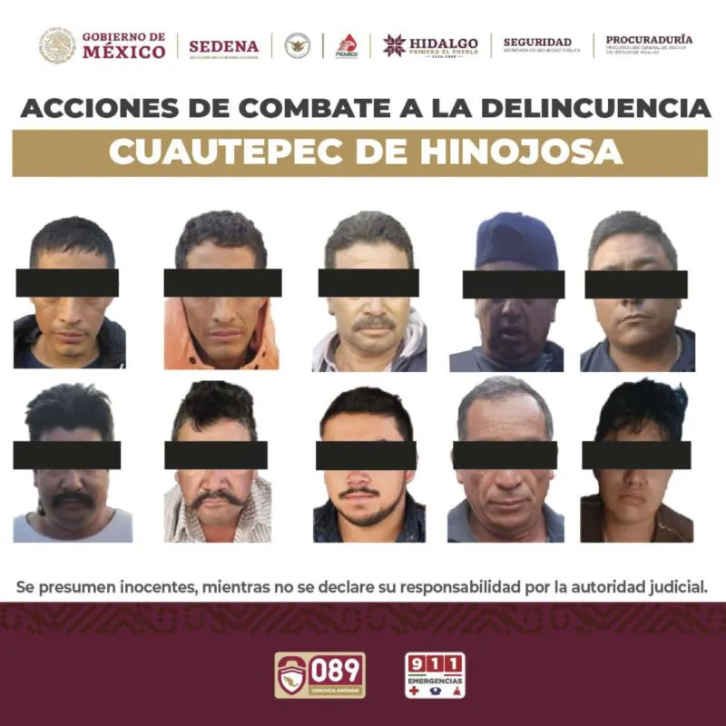 Huachitúnel en Cuautepec: Detienen a 10 personas