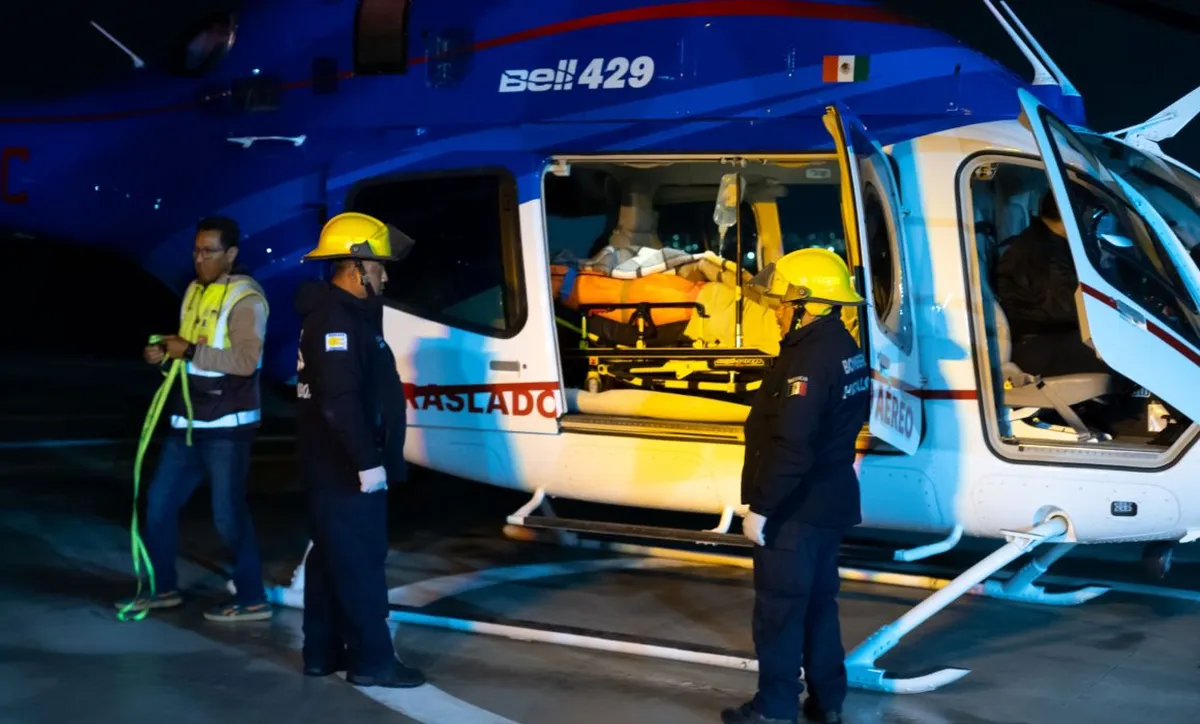 Trasladan en helicóptero a paciente grave de Atlapexco al Hospital General de Pachuca