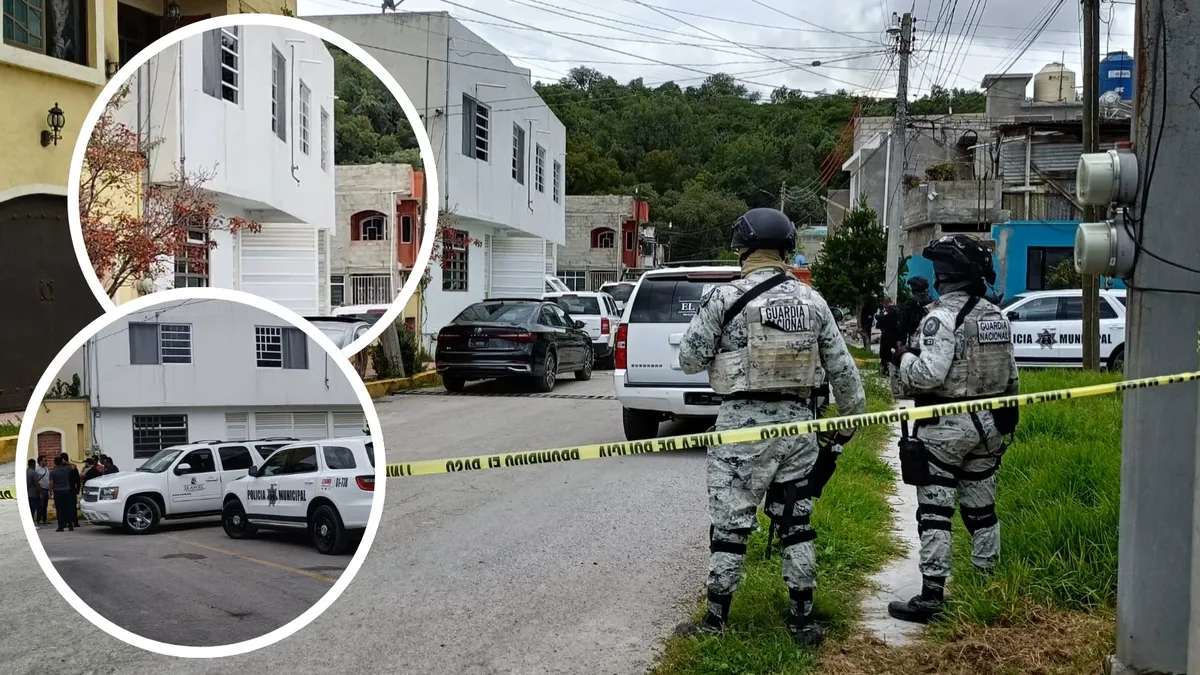 Policías resguardan casa donde fueron asesinadas cuatro personas en Tula de Allende