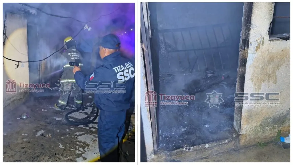 Incendio en Tizayuca: vivienda se incendia de madrugada en El Carmen
