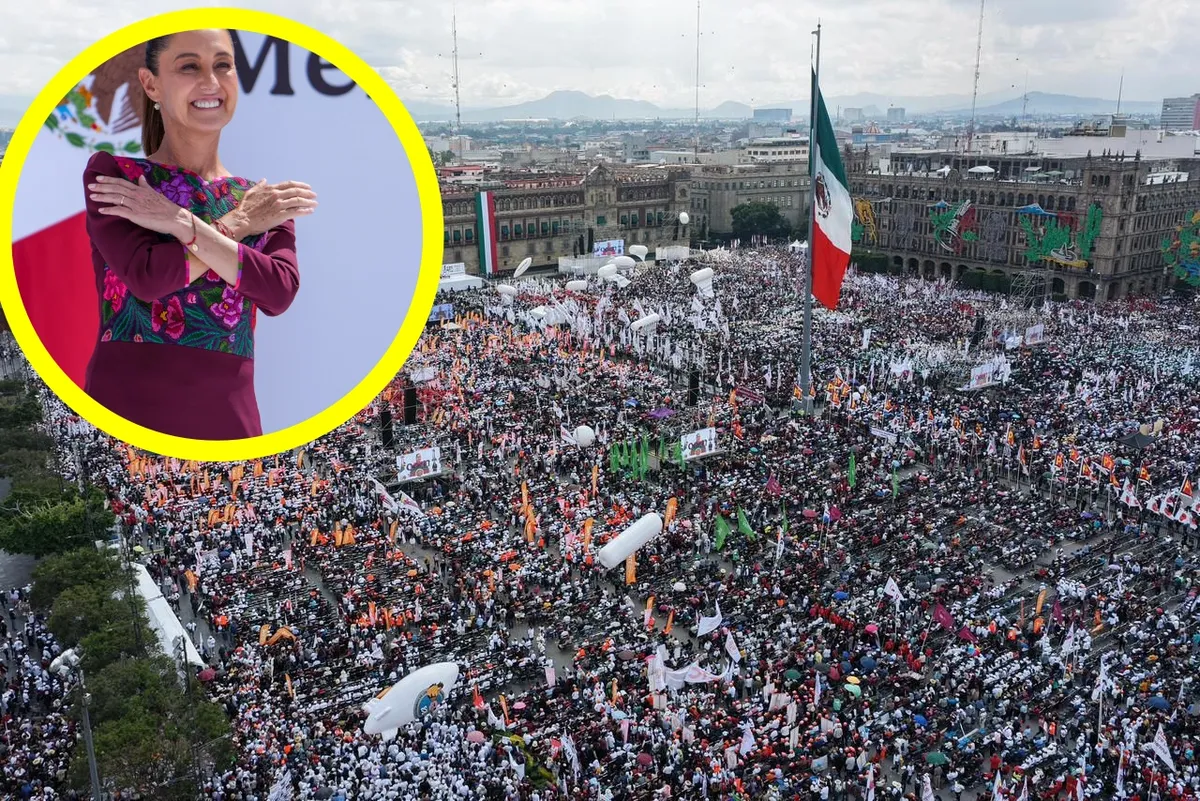 “Vamos por el camino correcto”: Sheinbaum cierra gira con multitud en el Zócalo