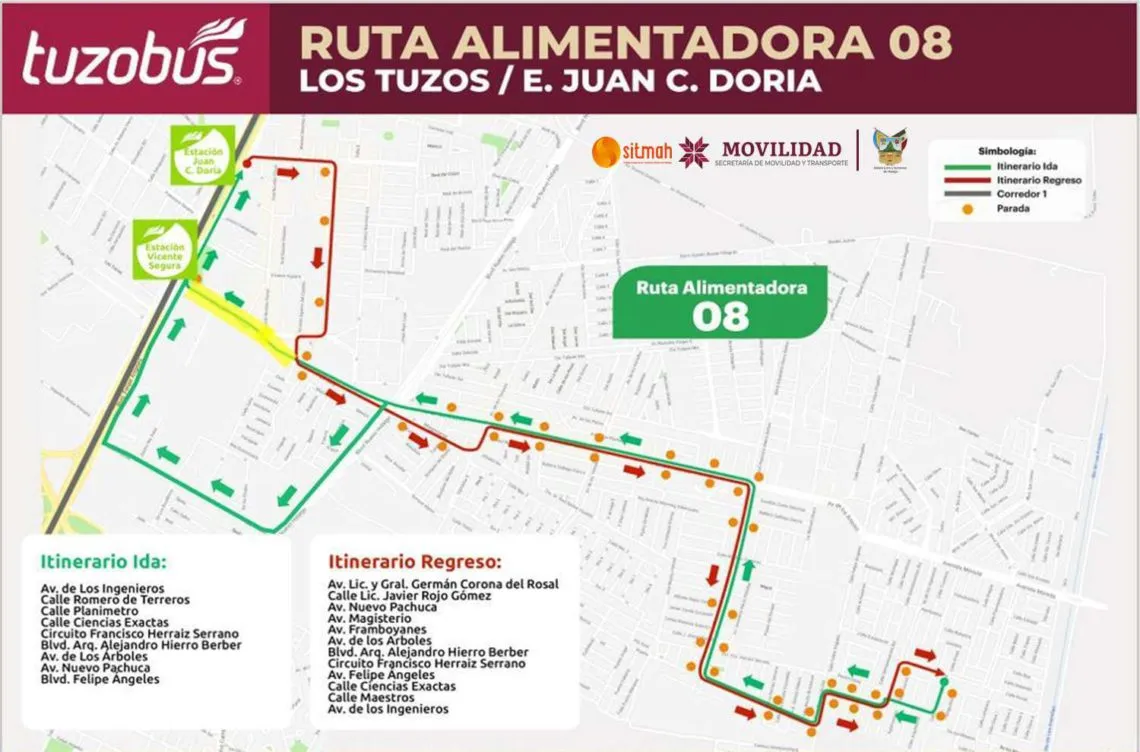 Tuzobús: anuncian desvíos en rutas de alimentadoras
