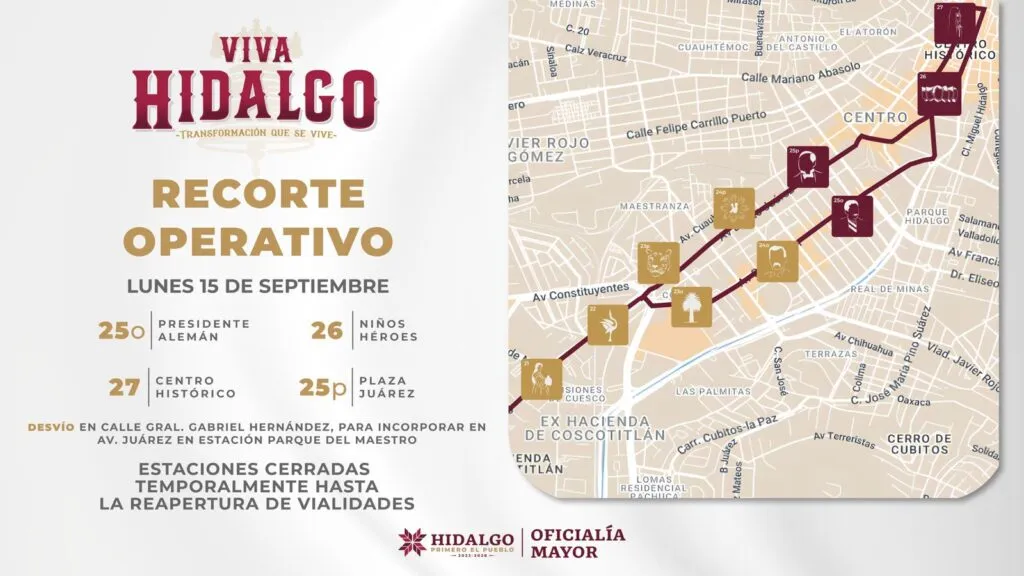 Tuzobús anuncia recorte operativo este 15 de septiembre en Pachuca