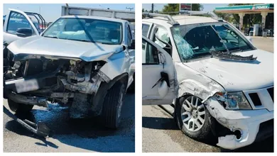 Accidente entre camionetas