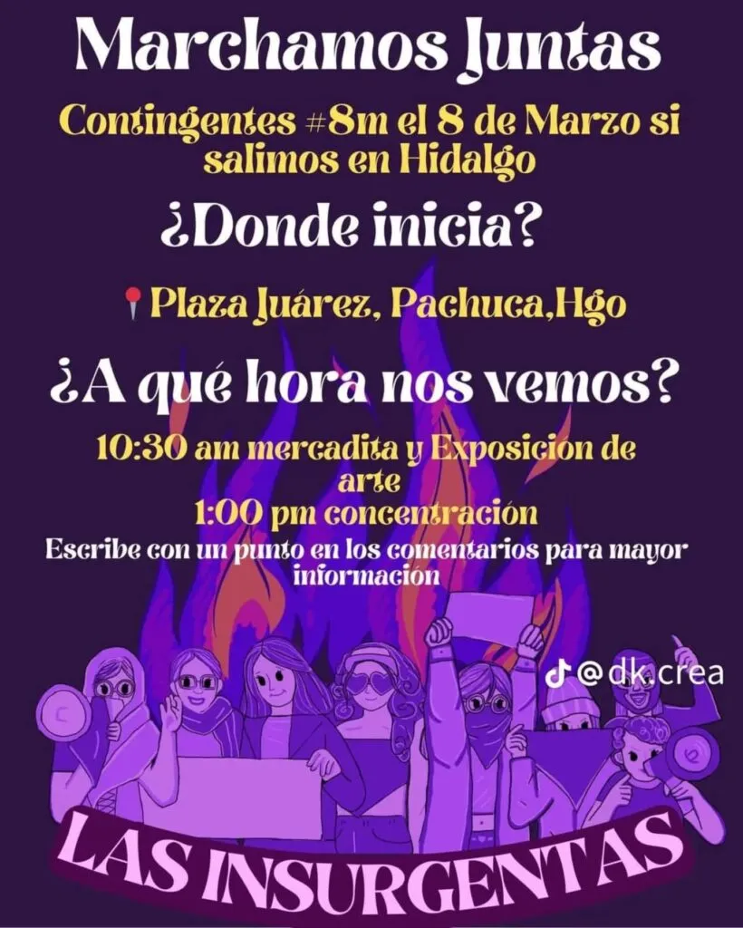 Marcha 8M Pachuca 2025: ¿a qué hora empieza?