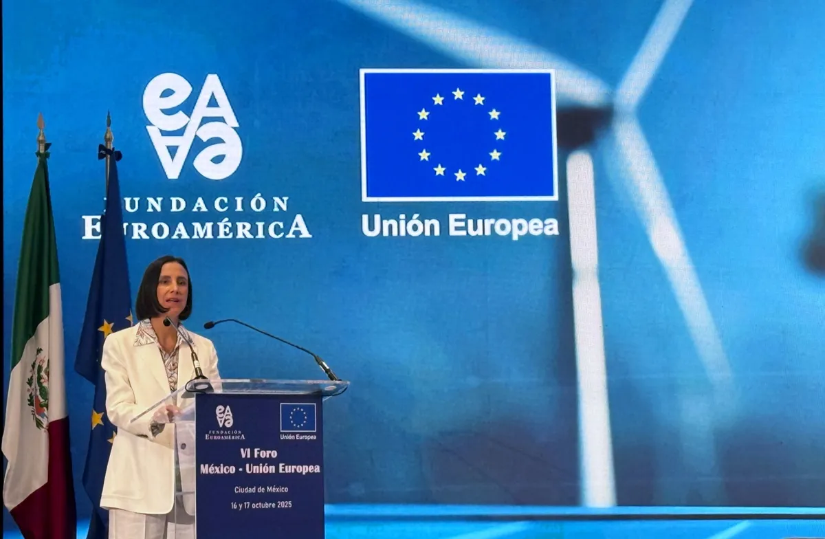 Luz Elena González presenta la visión de cooperación energética México-Unión Europea durante el sexto Foro México-UE.