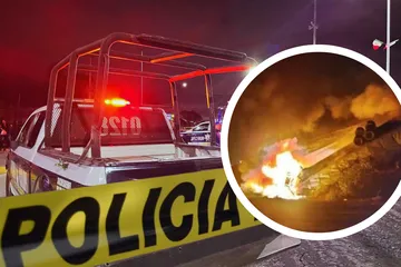 Autopista Arco Norte: tráiler cae a barranco y se incendia
