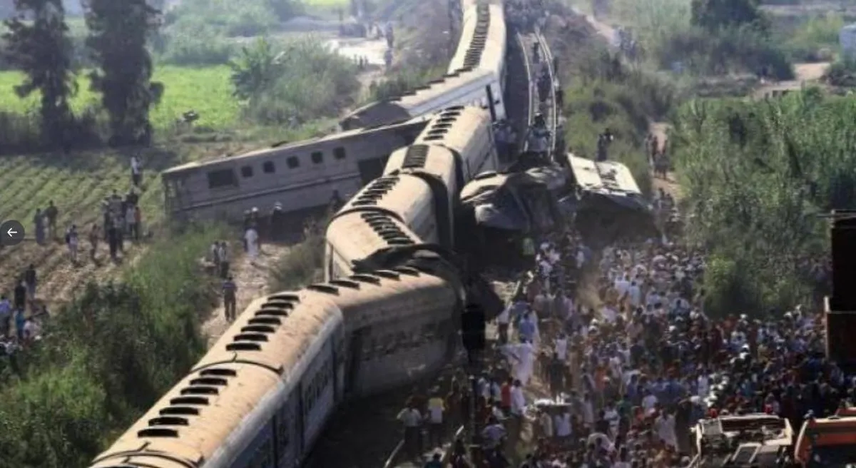 Choque de trenes en Egipto/Foto tomada de Twitter