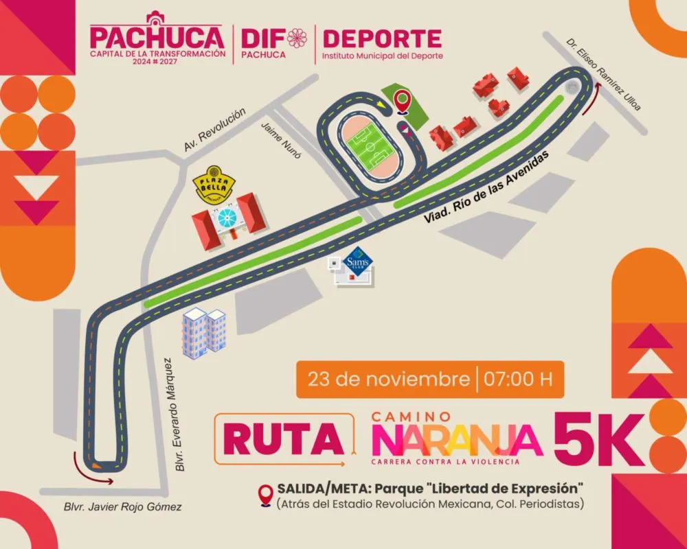 Únete a la carrera ‘Camino Naranja’ con DIF Pachuca y apoya una causa contra la violencia