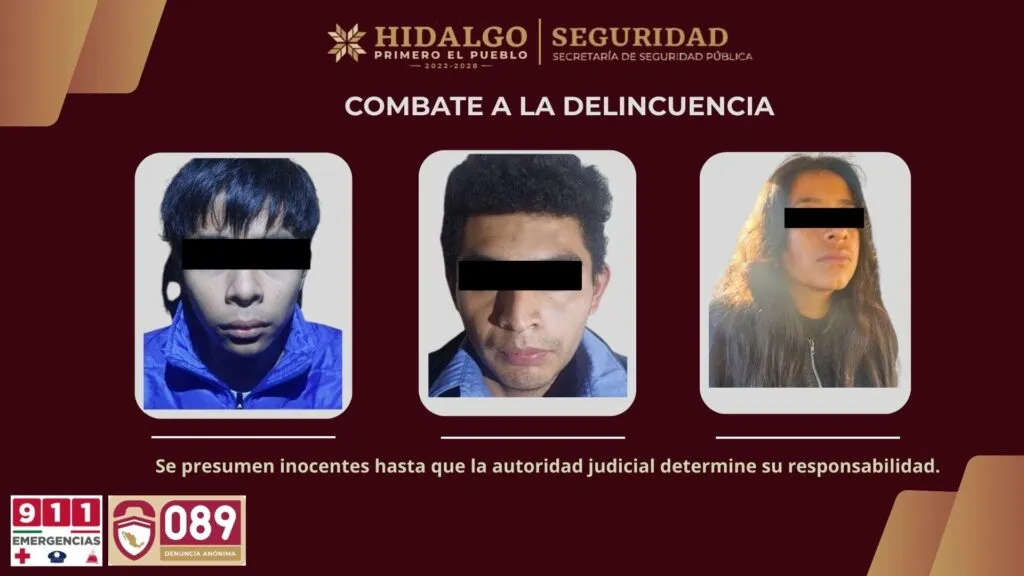 ¡3×3! Detienen a tres y desarticulan tres puntos d venta de droga en Hidalgo