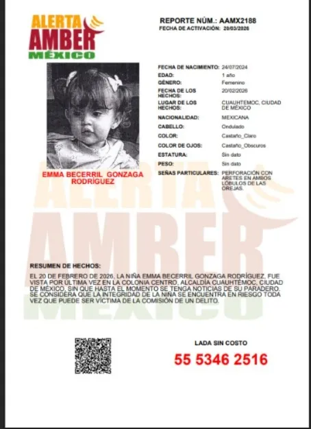 Alerta Amber: Se busca a Emma Becerril Gonzaga Rodríguez, hija de la influencer Marianne Gonzaga; desapareció en CDMX