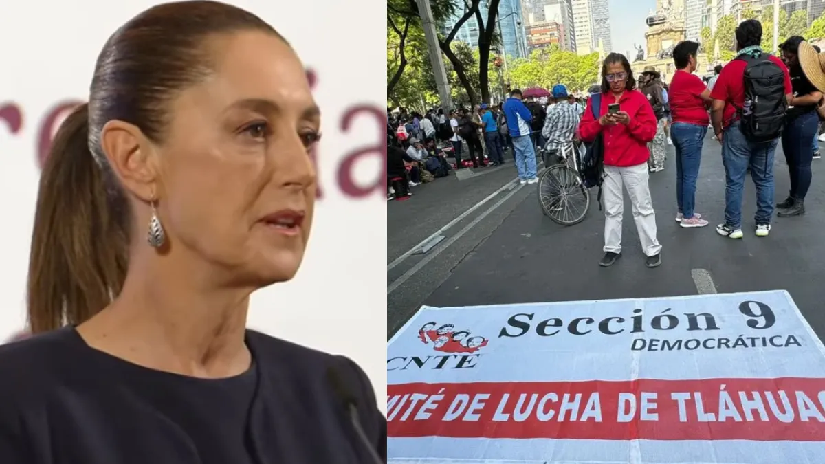 Así Sheinbaum adelantó el anuncio de un aumento salarial a maestros en la mañanera del pueblo desde Palacio Nacional.