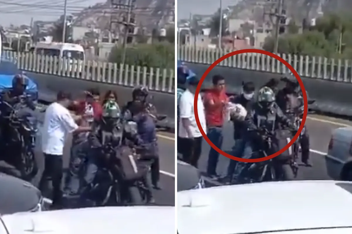 Motociclista auxilia a bebé en bloqueo de la México-Pachuca