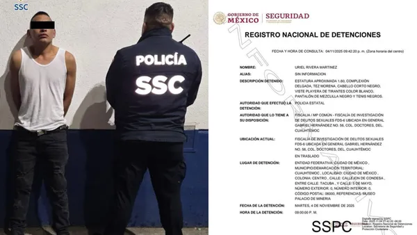 Uriel Rivera Martínez fue detenido en Paseo de la Condesa tras ser denunciado por acosar a la presidenta Claudia Sheinbaum y a otra joven en el Centro Histórico.