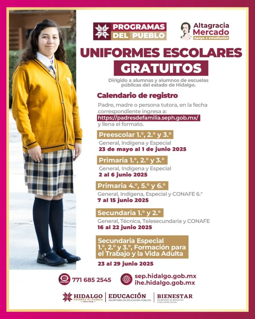 Registro para uniformes escolares GRATUITOS en Hidalgo: revisa aquí