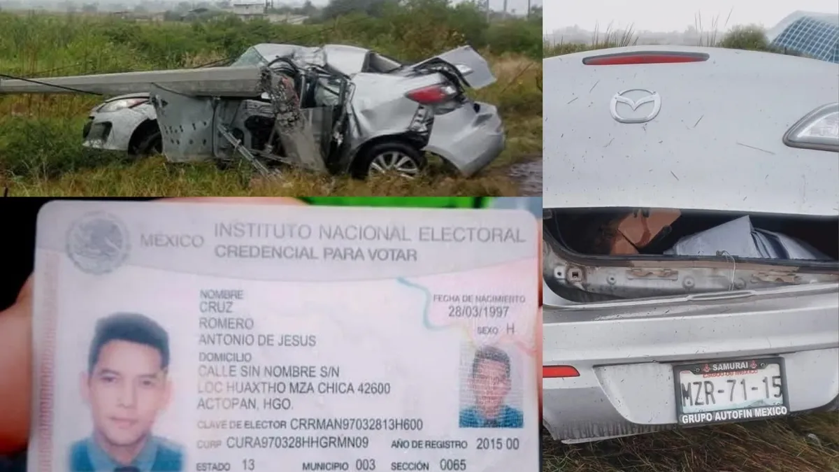 Accidente vehicular en la carretera Actopan-Ixmiquilpan