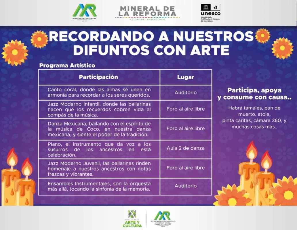 Mineral de la Reforma realizó el programa “Recordando a nuestros difuntos con arte”
