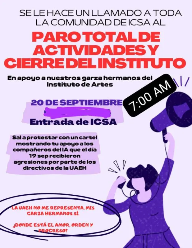 Convocan a paro en institutos de la UAEH