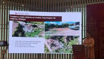 Denuncias ciudadanas destaparon un enorme basurero clandestino en Tezontepec. La Semarnath inició un procedimiento y no descarta multas millonarias.