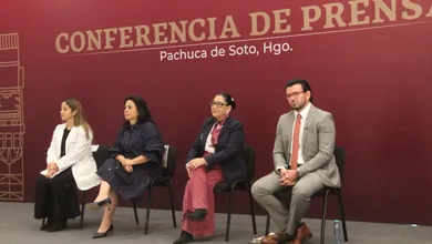 Miguel Ángel Tello Vargas en la primera mañanera del gobierno estatal.