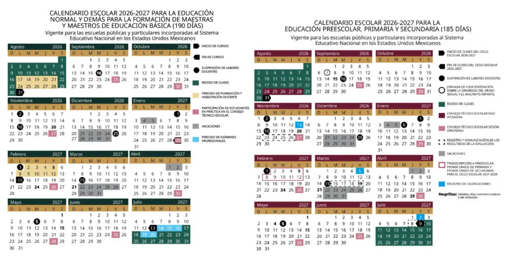 Calendario OFICIAL del ciclo escolar 2026-2027: SEP revela vacaciones, puentes, días libres y fecha de regreso a clases