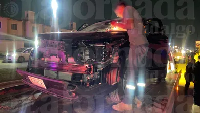 Camioneta involucrada en atropellamiento durante festejos en Zempoala.
