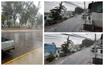 ¡Sorprende granizo en Pachuca! Fuerte lluvia inunda la ciudad | VIDEOS
