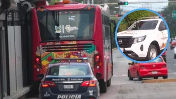 Carril exclusivo del Tuzobús con unidad de supervisión en Pachuca.