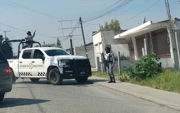 Elementos de la Guardia Nacional durante un operativo en la comunidad de La Amistad, en Tula.
