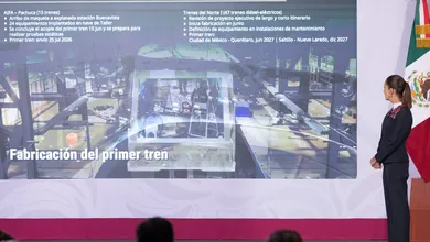 Claudia Sheinbaum durante la mañanera aborda inauguración de trenes México-Pachuca y México-Querétaro en 2027