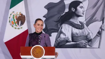 Presidenta Claudia Sheinbaum durante el anuncio de la ampliación del IMSS Bienestar y la atención primaria en 24 estados.